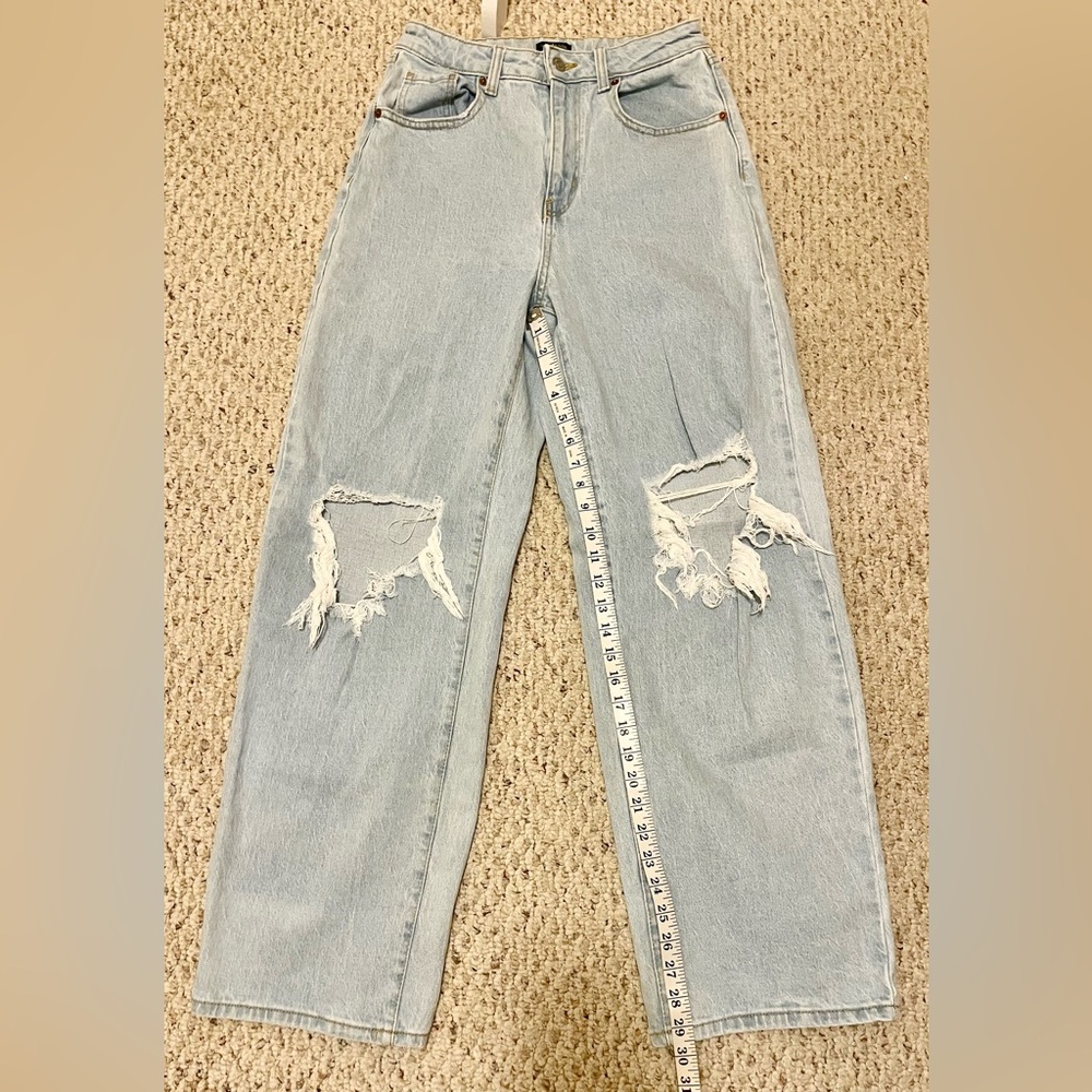 Wild Fable/Target Highest Rise, Baggy Fit, Light Wash, Ripped Jeans, Size 4